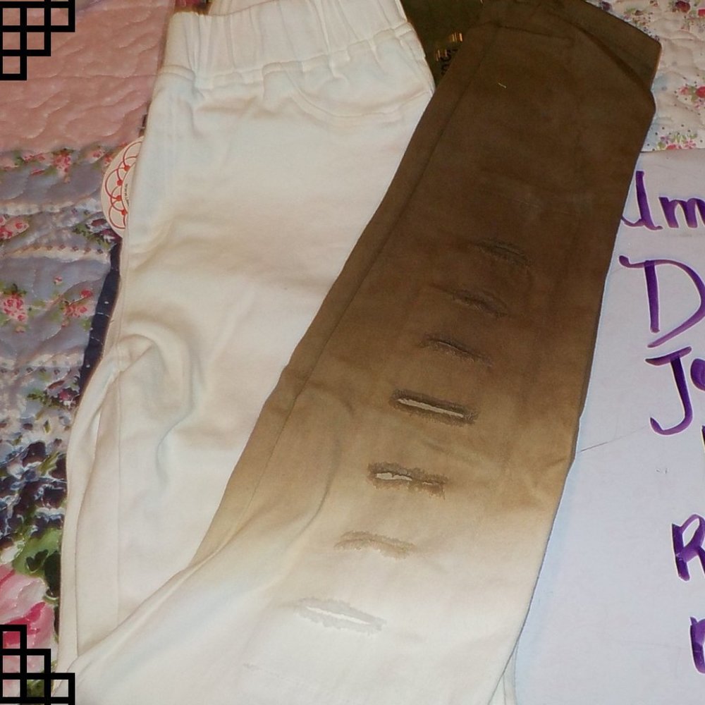 UMGEE DISTRESSED LEGGINGS SMALL NEW PKG HAZEL/WHIT